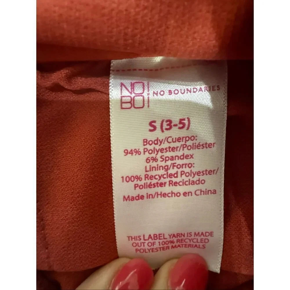 No Boundaries Women's Textured 2-Piece Bikini Set Rusty Brick Junior Size Small